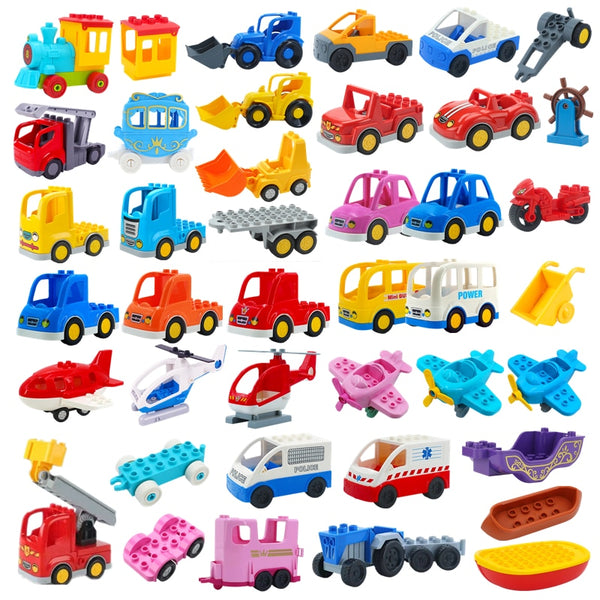 Big Building Blocks Accessories Compatible Large Bricks Children Kids Truck Car Bus City Traffic Series Assembly Educational Toy