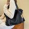 Large Black Women&#39;s Shoulder Bags Big Size Casual Tote Bag Quality Pu Leather Hobos Crossbody Bag Female Travel Shopper Handbag