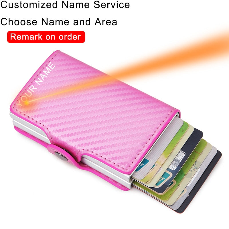 Top Quality Rfid Wallet Men Money Bag Mini Purse Male Aluminium Card Wallet Small Clutch Leather Wallet Thin Purse Carteras 2022
