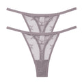 2PCS/Set Mesh Transparent Thong Women Panties Underwear Women Seamless G-String Female Underpants Intimates Lingerie S-XL