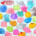 10/50PCS Mini Squishy Toys Mochi Squishies Kawaii Animal Pattern Stress Relief Squeeze Toy For Kids Boys Girls Birthday Gifts