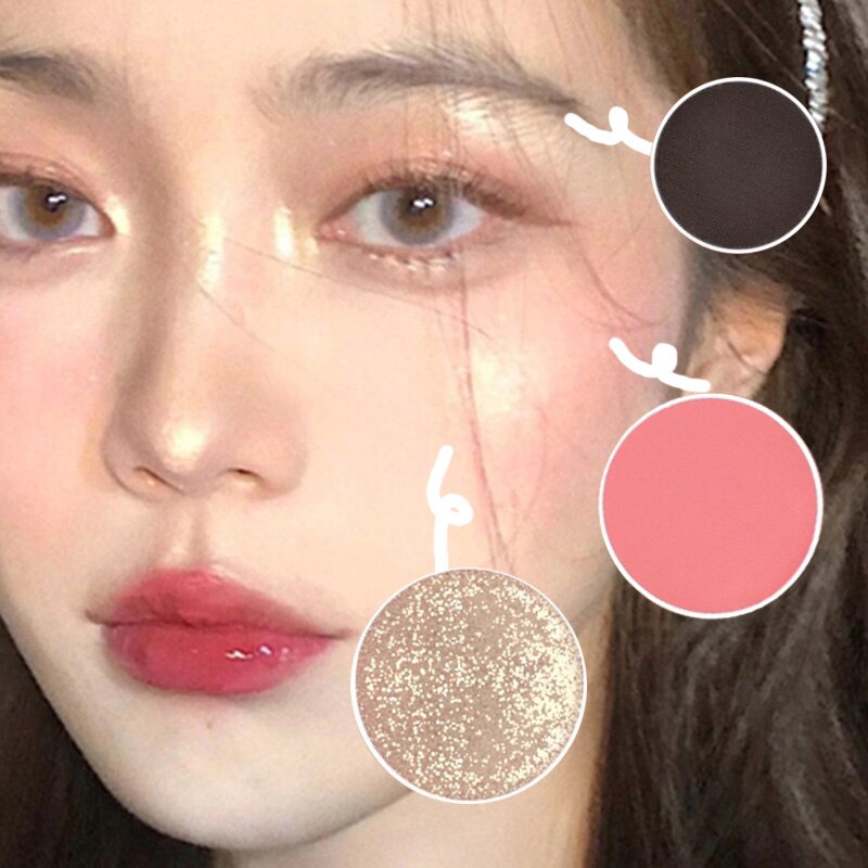 Highlight Rouge Makeup Brighten Silkworm Eyeshadow Palette Blush Contour Palette Matte Face Glitter Pigment Hairline Brow Powder