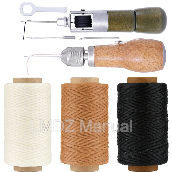 LMDZ Leather Sewing Awl Thread Kit Manual Sewing Machine Speedy Stitcher Leather Craft Stitching Shoemaker Canvas Repair Tool