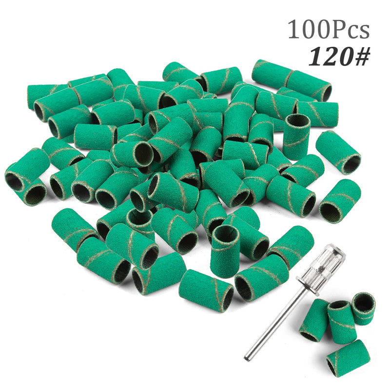 100pcs 80''/120''/180" Nail Art Sanding Bands Gel Polish Remover Tool Accessory for Electric Nail Machine Nail Drill Bits