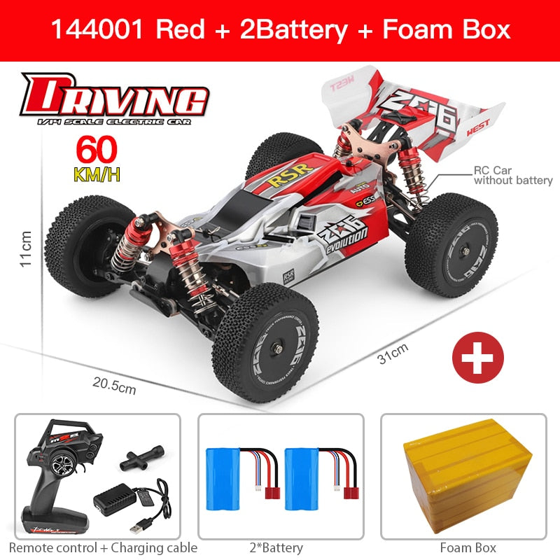 WLtoys 144010 144001 75KM/H 2.4G RC Car Brushless 4WD Electric High Speed Off-Road Remote Control Drift Toys for Children Racing