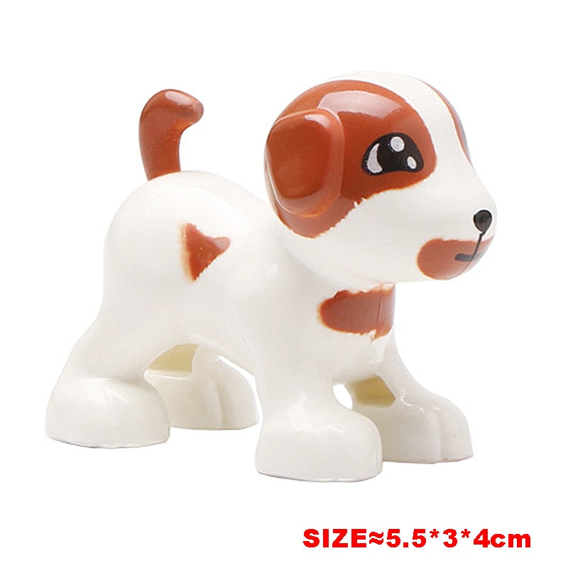 Big Building Block Accessories Chicken Duck Dog Cat Bird Cattle Sheep Zebra Rhinoceros Insect Zoo Series DIY Duploes Toy Gift