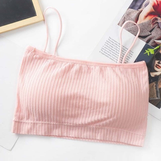 Fashion Women Sling Tube Top Sexy Bra Top Breathable Chest Pad Wearing Underwear Seamless Ice Silk Breast Wrap Lingerie Female