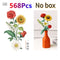 Fomantic Flower Bouquet Building Block Bricks Anime Figure Toys Friends Pricness Kit Set Gift for Girl Friend Simulation Rose