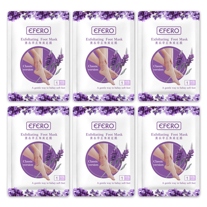 PUTIMI 6packs Exfoliating Foot Mask Feet Peeling Mask Spa Socks Smooth Dead Skin Remover Moisturizing Whitening Foot Mask