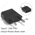 1-100pcs 4.0/4.8mm EU Plug Adapter EU US Israel To Euro KR BR Brazil Plug Converter American Travel Power Adapter Plug Socket