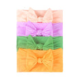 3/4/5/6Pcs/set Cute Bowknot Baby Headband Turban Solid Color Newborn Baby Girls Elastic Hair Bands Soft Nylon Hair Accessories