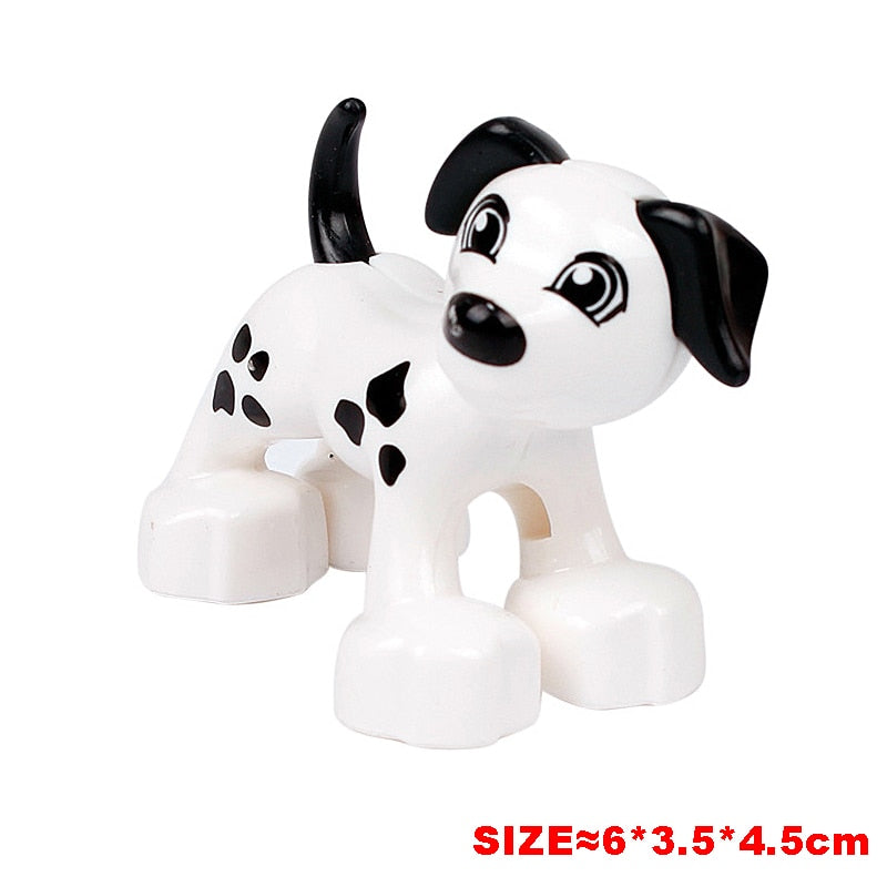 Big Building Block Accessories Chicken Duck Dog Cat Bird Cattle Sheep Zebra Rhinoceros Insect Zoo Series DIY Duploes Toy Gift