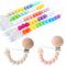 Baby Pacifier Chain Wooden Handmade Chain Silicone Wooden Plastic Clip  Baby Nipple Clips Teether Necklace baby Chew accessories