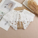 Linbaiway 2022 Lace Chiffon Doll Fake Collar Ladies Shawl Wrap Removable Detachable Embroidered False Collar Clothes Accessory