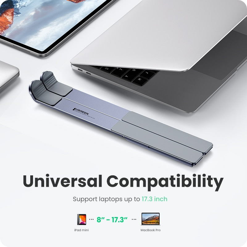 UGREEN Laptop Stand Holder For Macbook Air Pro Foldable Aluminum Vertical Notebook Stand Laptop Support Macbook Pro Tablet Stand