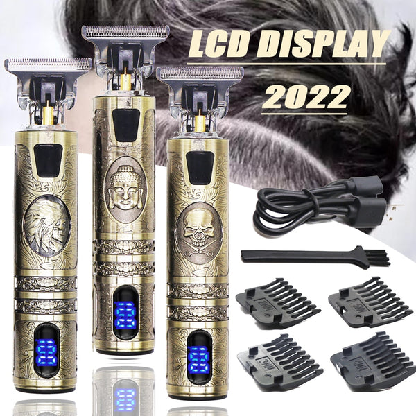 Vintage T9 0mm USB Electric Cordless Hair Cutting Machine Rechargeable Hair Clipper For Man Beard Trimmer Barber Professional