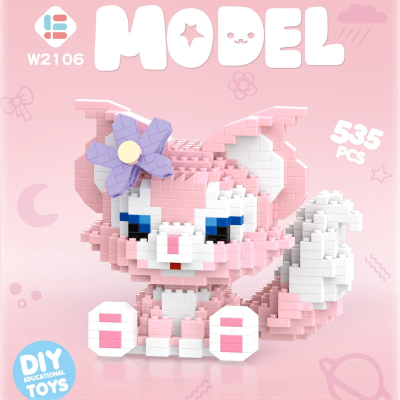 Disney DIY LinaBell assembly buildding blocks Goofy Pluto Anime Mini Action Figures Educational Toys kids Birthday Gifts