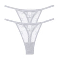 2PCS/Set Mesh Transparent Thong Women Panties Underwear Women Seamless G-String Female Underpants Intimates Lingerie S-XL