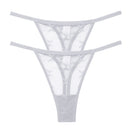 2PCS/Set Mesh Transparent Thong Women Panties Underwear Women Seamless G-String Female Underpants Intimates Lingerie S-XL