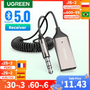 UGREEN Bluetooth Aux Adapter Wireless Car Bluetooth Receiver USB to 3.5mm Jack Audio Music Mic Handsfree Adapter for Car Speaker