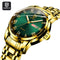 QINGXIYA Top Brand Luxury Gold Red Quartz Watch Men Stainless Steel Luminous Waterproof Watches Week Calendar Business Watch Men
