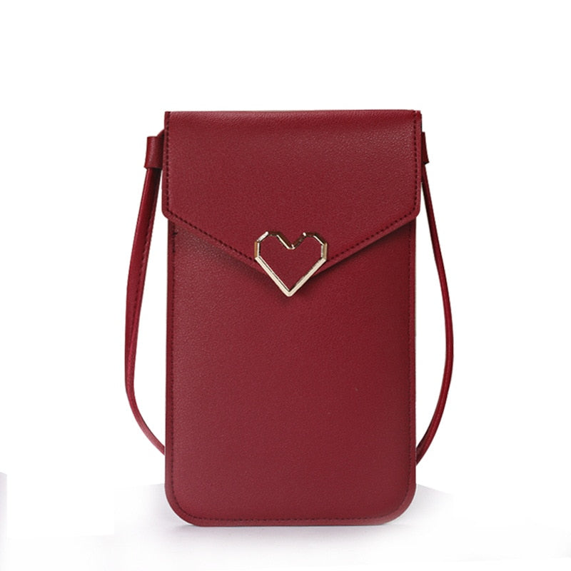 2022 Bag For Women Touch Screen Cell Phone Purse Smartphone Wallet Shoulder Strap Handbag PU Leather Casual Solid Crossbody Bags