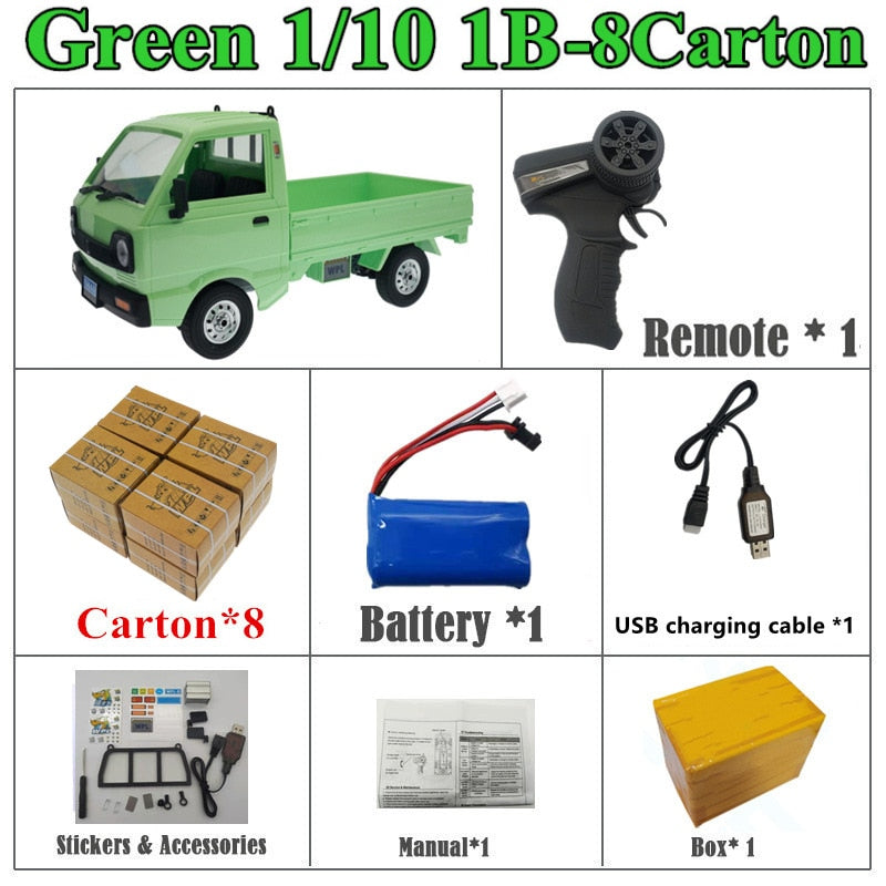 2022 Upgrade WPL D12 2WD RC Car,Toys ar 1000mAh Lithium Battery,High Performance 260 Motor,RC Drift Car For Boys Gifts