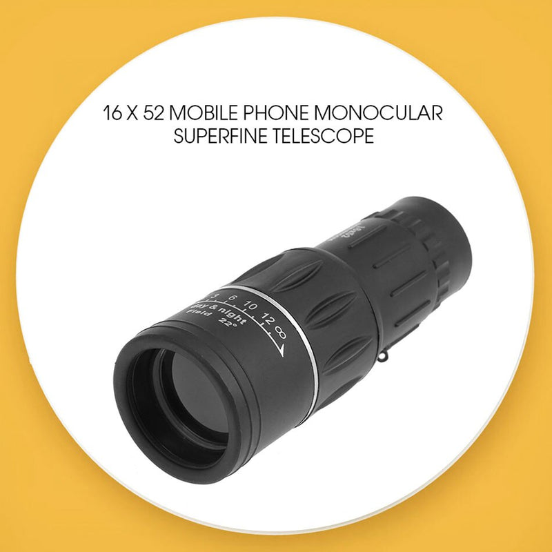 16X52 Dual Focus Monocular Telescope Hunting Spotting Upgrade Handheld for Tourism Sightseeing Concerts Fishing Sailing 2022 New