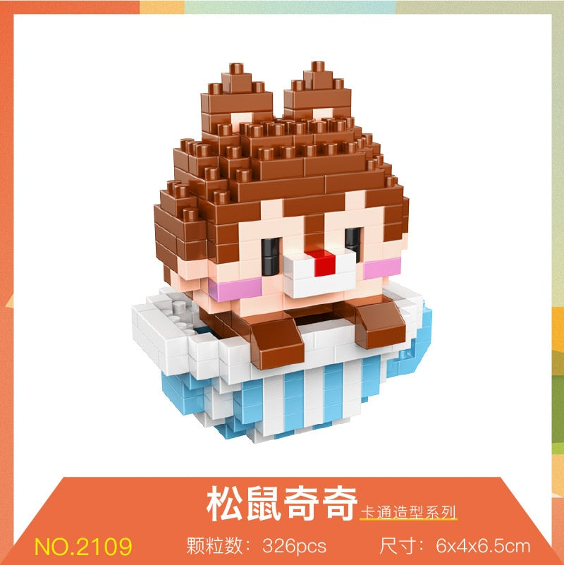 Disney DIY LinaBell assembly buildding blocks Goofy Pluto Anime Mini Action Figures Educational Toys kids Birthday Gifts