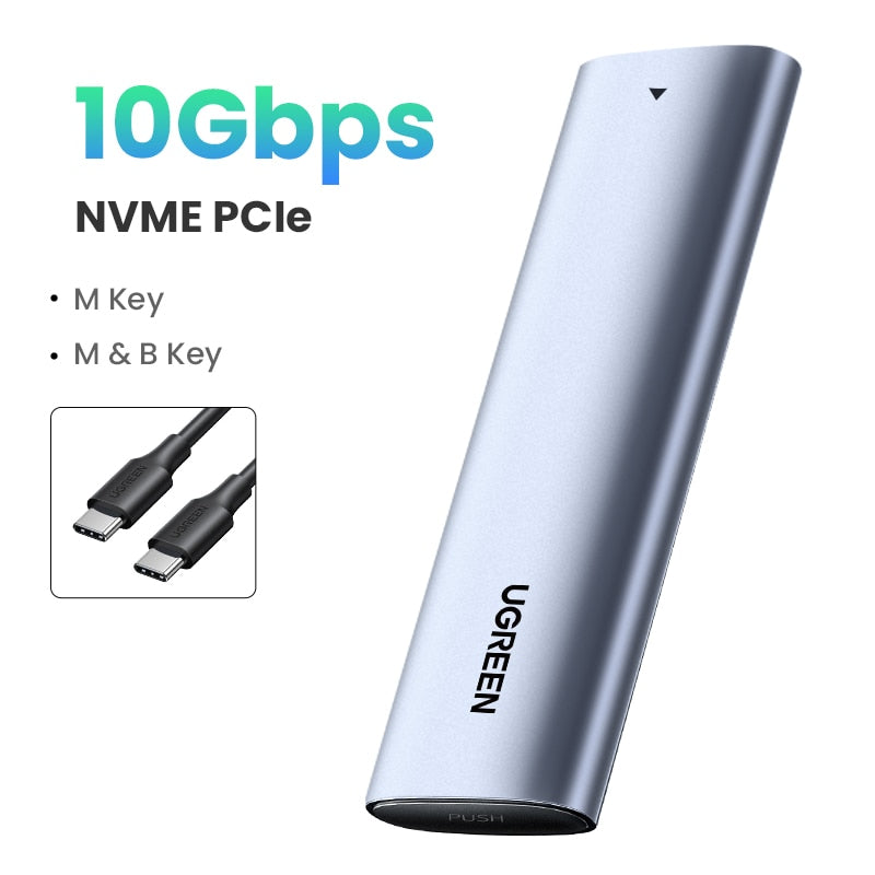 UGREEN M2 SSD Case NVME SATA Dual Protocol M.2 to USB Type C 3.1 SSD Adapter for NVME PCIE NGFF SATA SSD Disk Box M.2 SSD Case