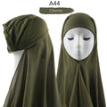 Women Muslim Instant Chiffon Hijab With Cap Underscarf Bonnet HIjabs  Scarf Islam Headscarf Headwrap Turbante