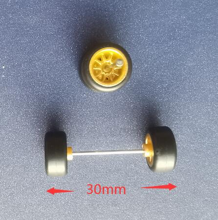 4PCS 1/64 Scale Alloy Car Model 5.2mm/11mm Size Rubber Tires + Wheels + Axles for Modified 1:64 Matchbox/Domeka/HW Model Cars