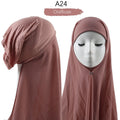 Women Muslim Instant Chiffon Hijab With Cap Underscarf Bonnet HIjabs  Scarf Islam Headscarf Headwrap Turbante