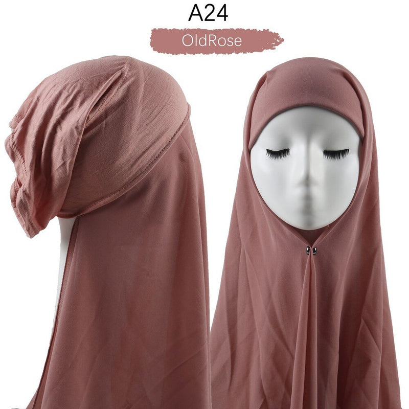 Women Muslim Instant Chiffon Hijab With Cap Underscarf Bonnet HIjabs  Scarf Islam Headscarf Headwrap Turbante