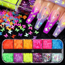 Fluorescence Butterfly Heart Fruits Various Shapes Nail Art Glitter Flakes 3D Colourful Sequins Polish Manicure Nail Decoration