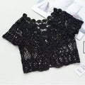 Hot Lace White/Black Bridal Summer Women Short Sleeve Shrug Bolero Wedding  Jacket Elegant Cape