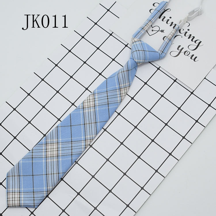 Shirt Necktie Women College Style JK Plaid Uniform  Detachable Collars Removable Ties Apparel Accessories галстук женский