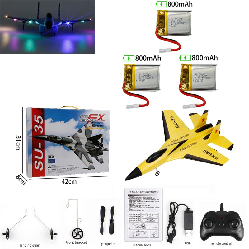 800mAh SU-35 Upgraded Version Large Battery RC Plane Avion RC Flying Model Gliders Kid Remote Control Airplane Child Toy Gift