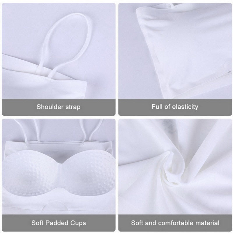 Top women Summer Women Sling Tube Top Sexy Bra Women underwear Push Up Bra Seamless Ice Silk Breast Wrap Lingerie Crop top