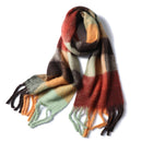 2022 New Women Plaid Scarf Winter Pashmina Shawls Cashmere Thick Wraps Lady Tassel Warm Scarves Rainbow Hairy Bufanda