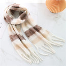 2022 New Women Plaid Scarf Winter Pashmina Shawls Cashmere Thick Wraps Lady Tassel Warm Scarves Rainbow Hairy Bufanda