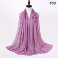 Hijab Scarf 72*175cm Plain Chiffon Scarves For Women Muslim Fasion Islam Clothing Headscarves Shawl For Ladies Headwrap Ramadan