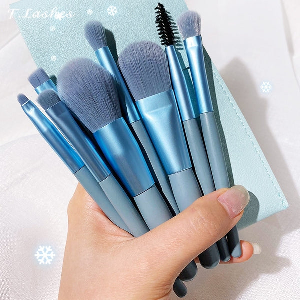 8Pcs Mini Travel Women Makeup Brushes Set Portable Soft Concealer Brush Beauty Foundation Eye Shadow Tool Eyelash Brush With Bag