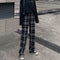 Plaid Thin pants women summer 2022 new high-waisted loose-fitting straight trousers dropshipping tug pants casual pants