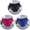 3Pcs/Lot Lace Women&#39;s Panties Sets Ice Silk Seamless Underwear Female Transparent  Briefs Mid-Rise Lady Panty Woman Lingerie