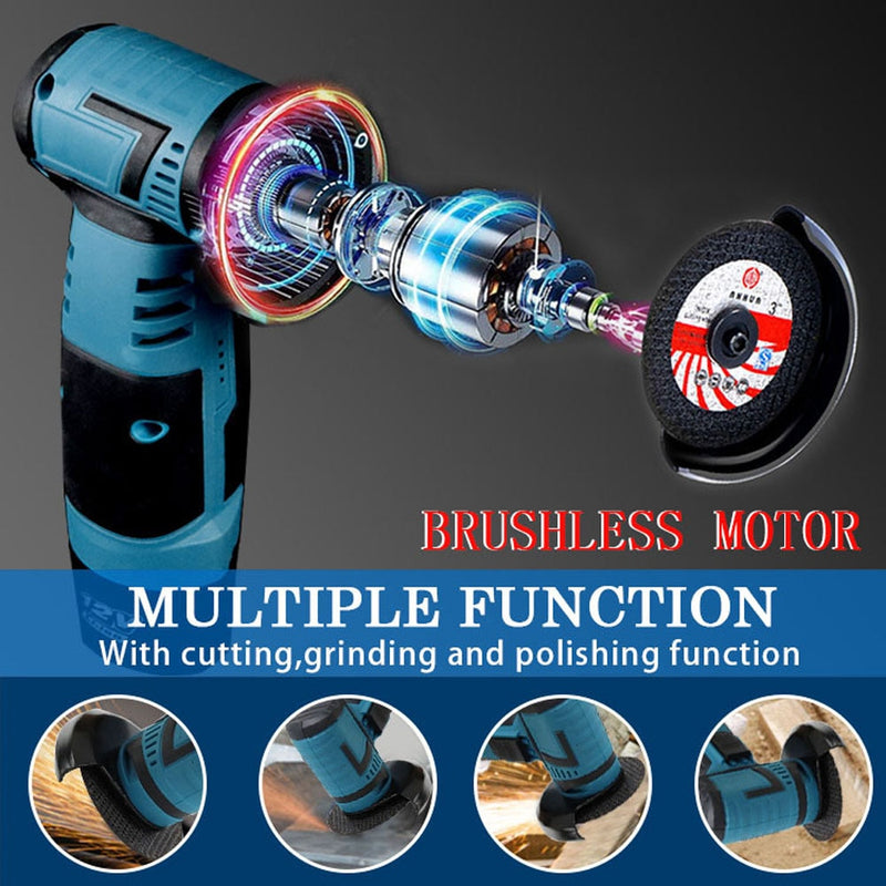 12V Brushless Angle Grinder with Lithium Battery 15000Rpm Grinder Cutter for Cutting Polishing Ceramic Tile Wood Stone Steel