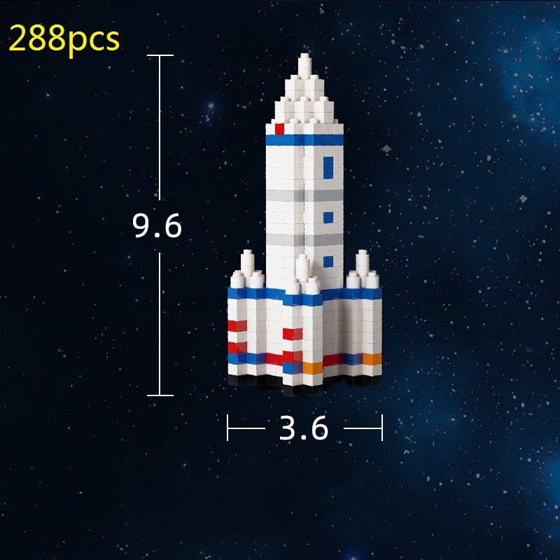 200-2880pcs Mini Micro Rocket Building Blocks Space Moon Satellite Astronaut Diamond Bricks Constructor Toys for Children Gifts