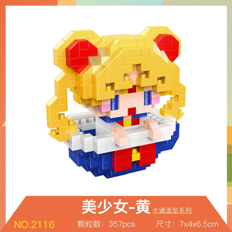 Disney DIY LinaBell assembly buildding blocks Goofy Pluto Anime Mini Action Figures Educational Toys kids Birthday Gifts