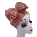 Shinning Multi-layer Bowknot Turban Cap for Woman Fashion African Headtie Nigeria Wedding Turbans Hat Muslim Headwrap Bonnet