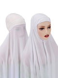 Instant Hijab With Cap Heavy Chiffon Jersey Hijab For Women Veil Muslim Fashion Islam Hijab Cap Scarf For Muslim Women Headscarf